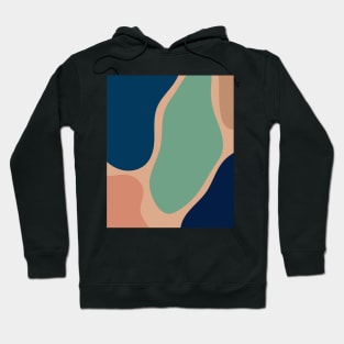 Minimal Modern  Abstract Shapes   Blue and Pink Pattern Hoodie